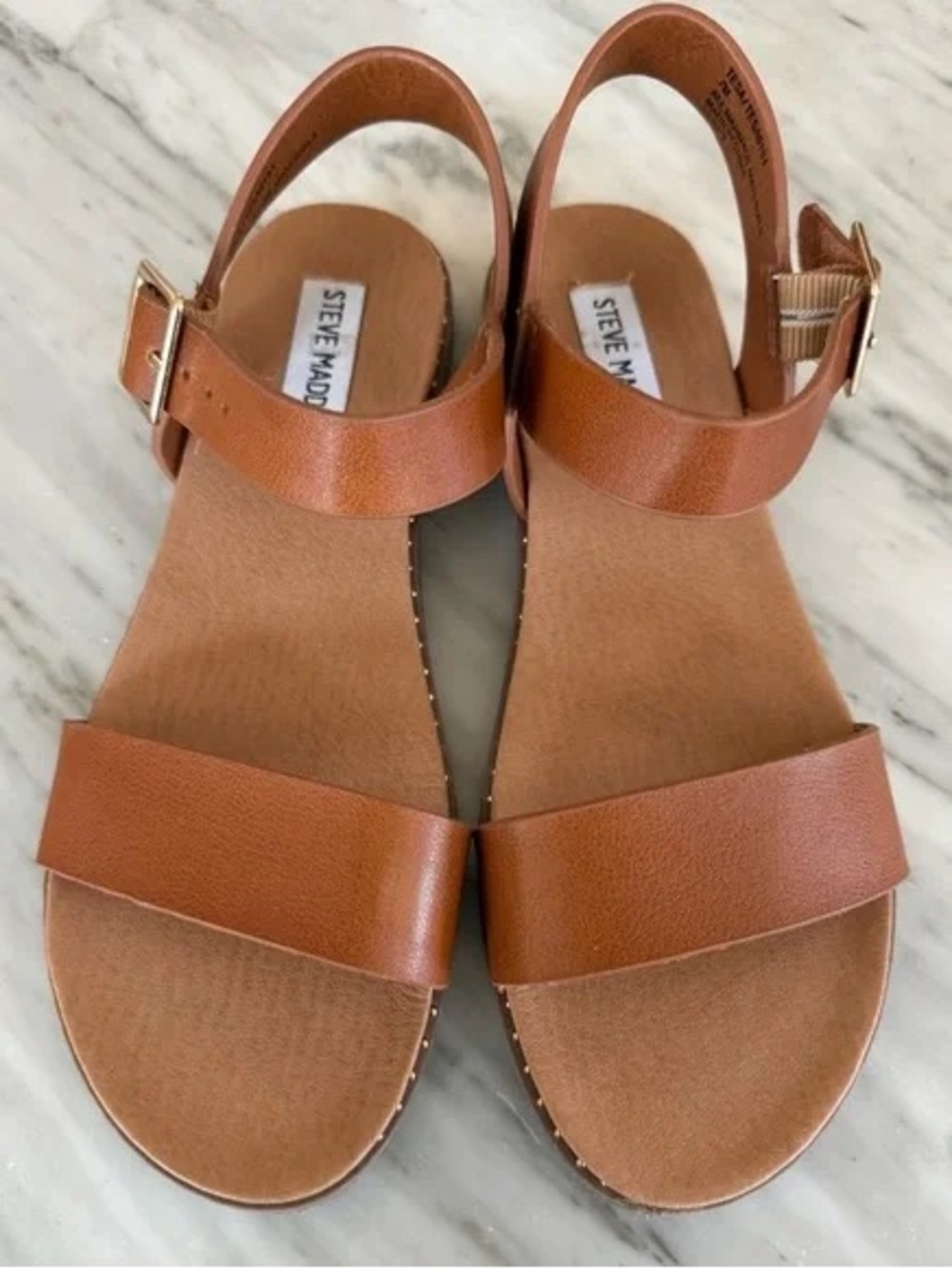 Steve Madden Tesa Brown Leather Sandals Size 7